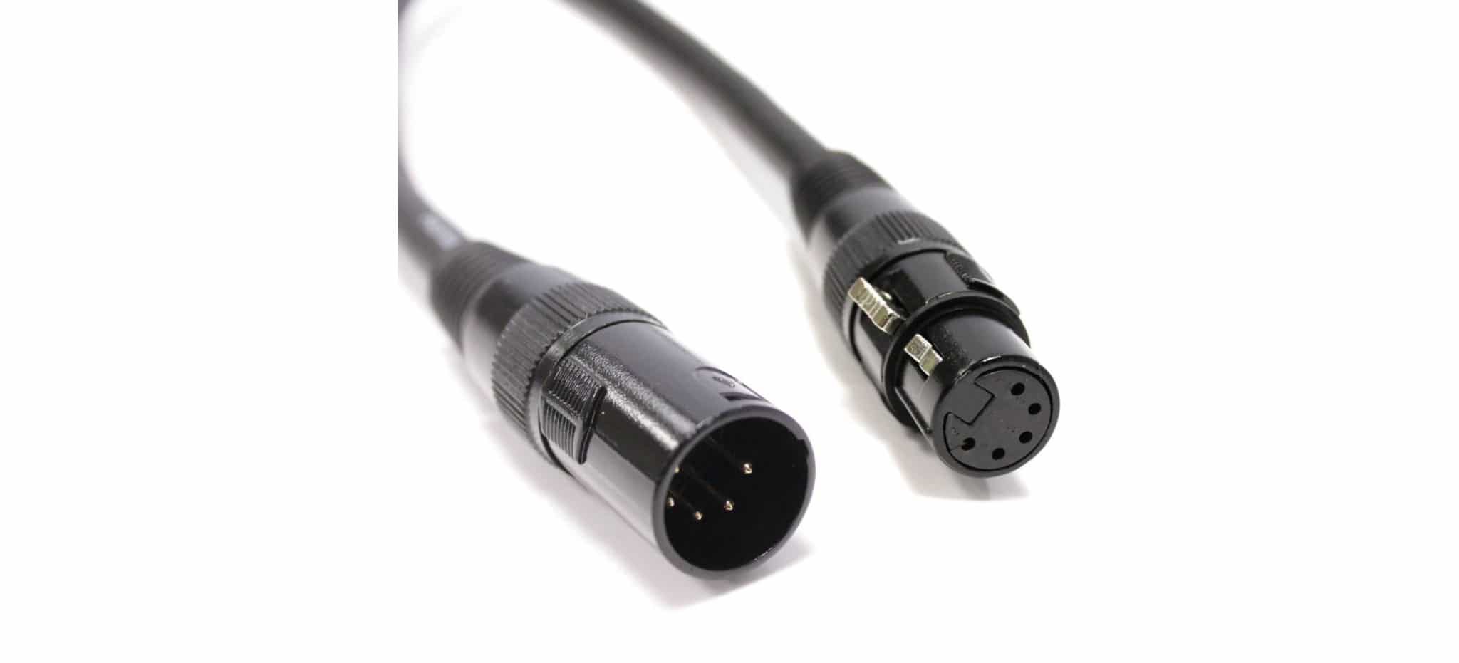 DMX512 Cable, 5 pins XLR, 1m - Soliled